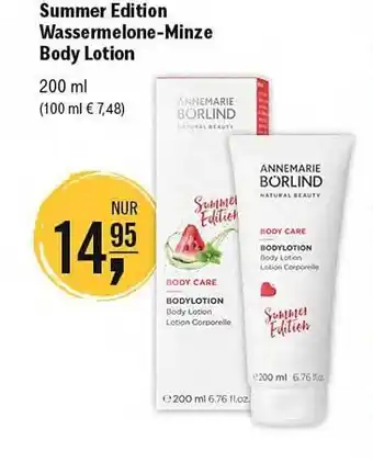 Reformhaus Bacher Summer Edition Wassermelone Minze Body Lotion Angebot