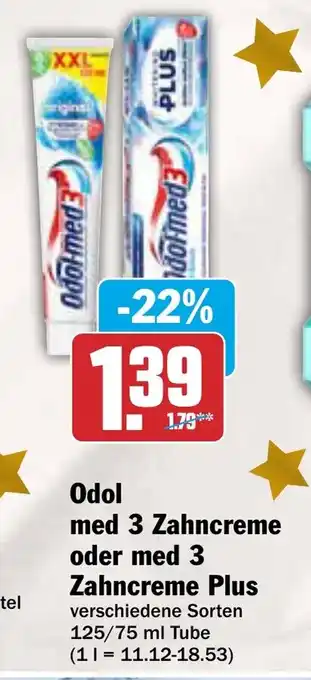 AEZ Odol med 3 Zahncreme oder med 3 Zahncreme Plus Angebot