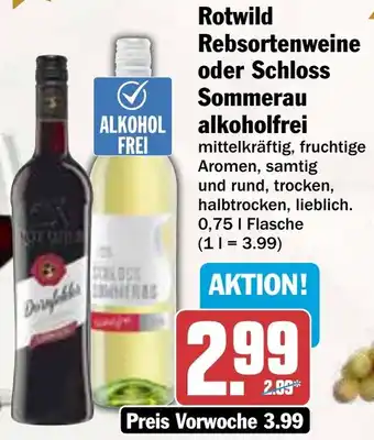 AEZ Rotwild Rebsortenweine oder Schloss Sommerau alkoholfrei Angebot