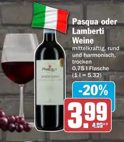AEZ Pasqua oder Lamberti Weine Angebot