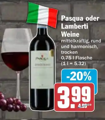 AEZ Pasqua oder Lamberti Weine Angebot