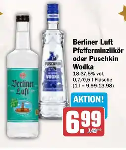 AEZ Berlinet Luft Pfefferminzlikör oder Puschkin Wodka Angebot