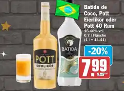 AEZ Batida de Coco, Pott Eierlikör oder Pott 40 Rum Angebot