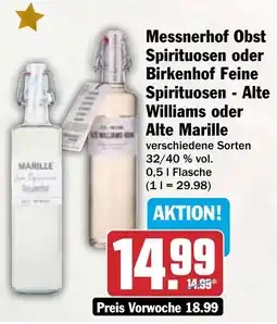 AEZ Messnerhof Obst Spirituosen oder Birkenhof Feine Spirituosen - Alte Marille Angebot