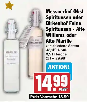 AEZ Messnerhof Obst Spirituosen oder Birkenhof Feine Spirituosen - Alte Marille Angebot