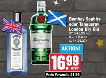 AEZ Bombay Saphire oder Tanqueray London Dry Gin Angebot