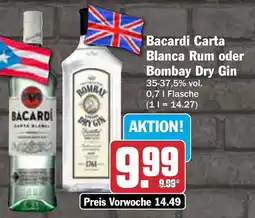 AEZ Bacardi Carta Blanca Rum oder Bombay Dry Gin Angebot