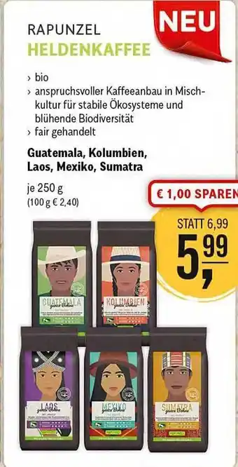 Reformhaus Bacher Rapunzel Heldenkaffee 250g Angebot