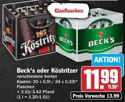 AEZ Beck's oder Köstritzer Angebot