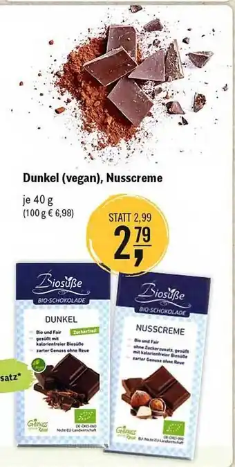 Reformhaus Bacher Biosüße Dunkel (vegan), Nusscreme 40g Angebot