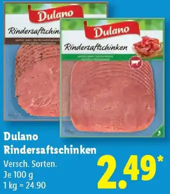 Lidl Dulano Rindersaftschinken Angebot