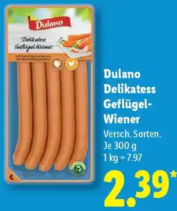 Lidl Dulano Delikatess Geflügel Wiener Angebot