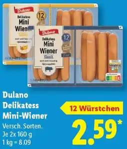 Lidl Dulano Delikatess Mini-Wiener Angebot