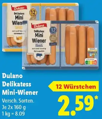 Lidl Dulano Delikatess Mini-Wiener Angebot
