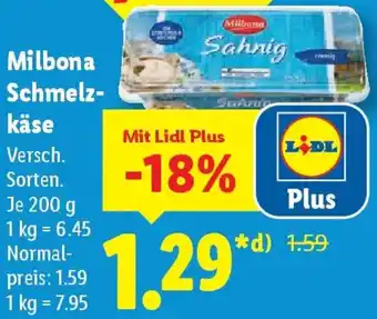 Lidl Milbona Schmelzkäse Angebot