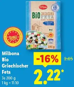 Lidl Milbona Bio Griechischer Feta Angebot
