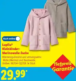 Lidl Lupilu Kleinkinder Merinowolle-Jacke Angebot