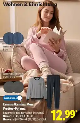 Lidl Esmara/Esmara Men Frottee-Pyjama Angebot