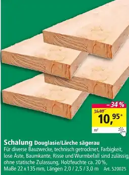 Holz Possling Schalung Douglasie/Lärche sägerau Angebot