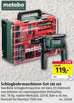 Holz Possling Metabo Schlagbohrmaschinen-Set SBE 650 Angebot