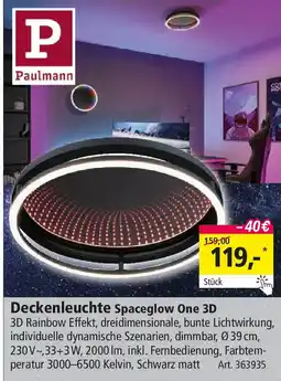 Holz Possling Paulmann Deckenleuchte Spaceglow One 3D Angebot
