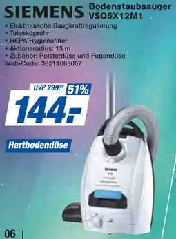 expert Techno Land SIEMENS Bodenstaubsauger VSQ5X12M1 Angebot