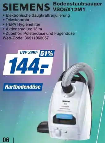 expert Techno Land SIEMENS Bodenstaubsauger VSQ5X12M1 Angebot
