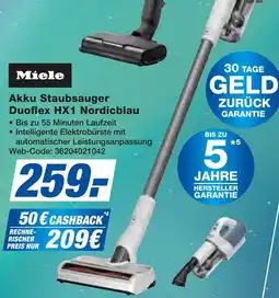 expert Techno Land Miele Akku Staubsauger Duoflex HX1 Nordicblau Angebot