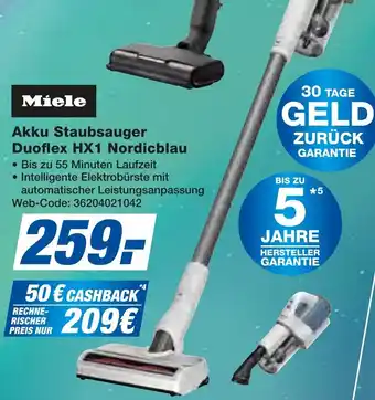 expert Techno Land Miele Akku Staubsauger Duoflex HX1 Nordicblau Angebot