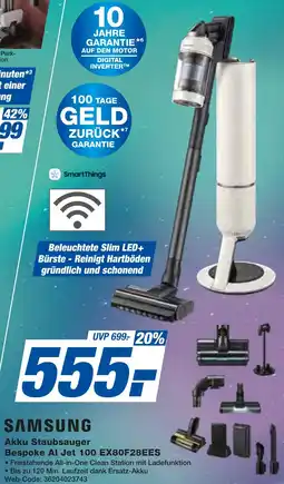 expert Techno Land SAMSUNG Akku Staubsauger Bespoke Al Jet 100 EX80F28EES Angebot