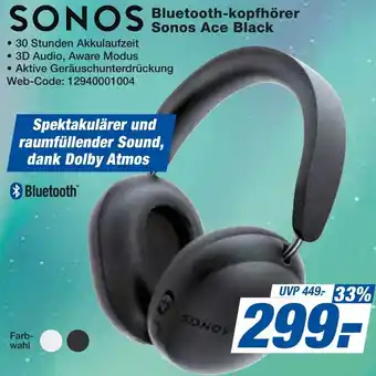 expert Techno Land SONOS Bluetooth-kopfhörer Sonos Ace Black Angebot