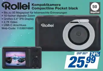 expert Techno Land Rollei Kompaktkamera Compactline Pocket black Angebot