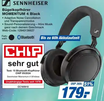 expert Techno Land SENNHEISER Bügelkopfhörer MOMENTUM 4 Black Angebot
