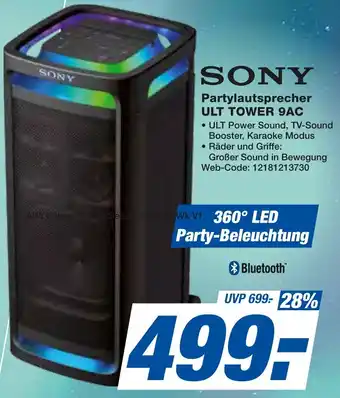 expert Techno Land SONY Partylautsprecher ULT TOWER 9AC Angebot