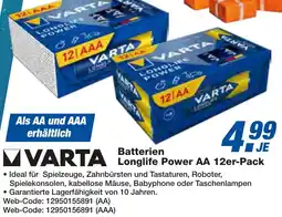 expert Techno Land VARTA Batterien Longlife Power AA 12er-Pack Angebot