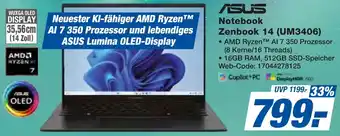 expert Techno Land ASUS Notebook Zenbook 14 (UM3406) Angebot