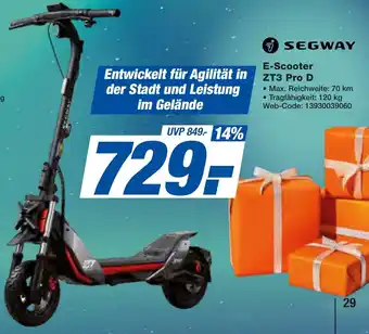 expert Techno Land SEGWAY E-Scooter ZT3 Pro D Angebot