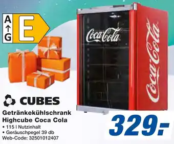 expert Techno Land CUBES Getränkekühlschrank Highcube Coca Cola Angebot