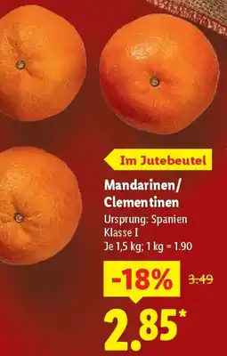 Lidl Mandarinen/ Clementinen Angebot