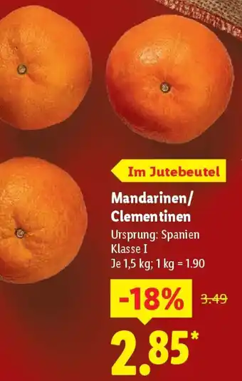 Lidl Mandarinen/ Clementinen Angebot