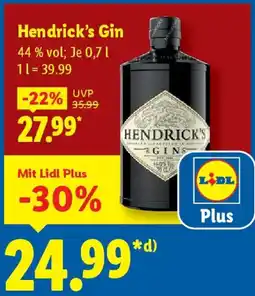Lidl Hendrick's Gin Angebot