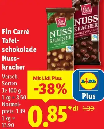 Lidl Fin Carré Tafelschokolade Nusskracher Angebot