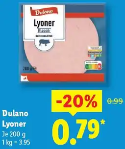 Lidl Dulano Lyoner Angebot