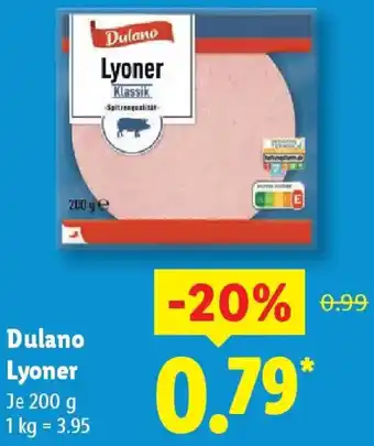 Lidl Dulano Lyoner Angebot