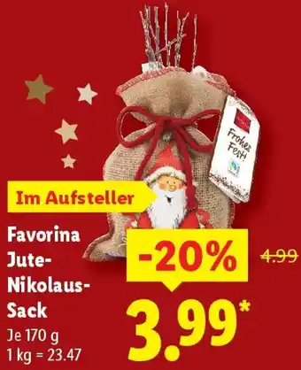 Lidl Favorina Jute Nikolaus Sack Angebot