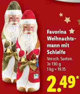 Lidl Favorina Weihnachtsmann mit Schleife Angebot