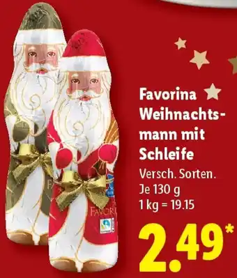 Lidl Favorina Weihnachtsmann mit Schleife Angebot