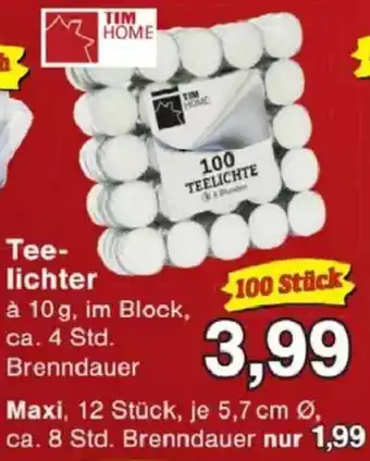 Jawoll TIM HOME Teelichter Angebot