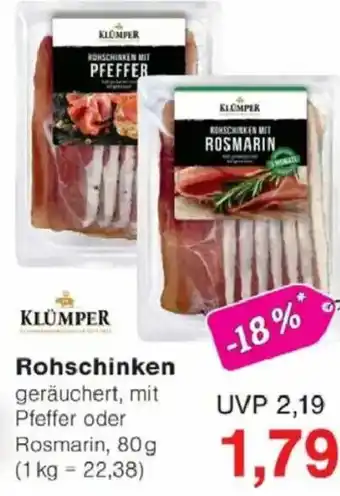 Jawoll KLÜMPER Rohschinken Angebot