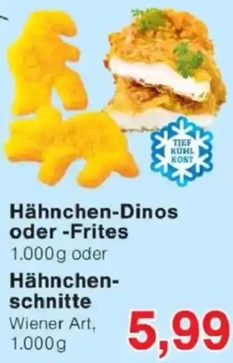 Jawoll Hähnchen-Dinos oder -Frites Hähnchenschnitte Angebot